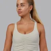6439-liberty-ruched-tank-shale-beige-1.webp Liberty Ruched Tank - Shale Beige