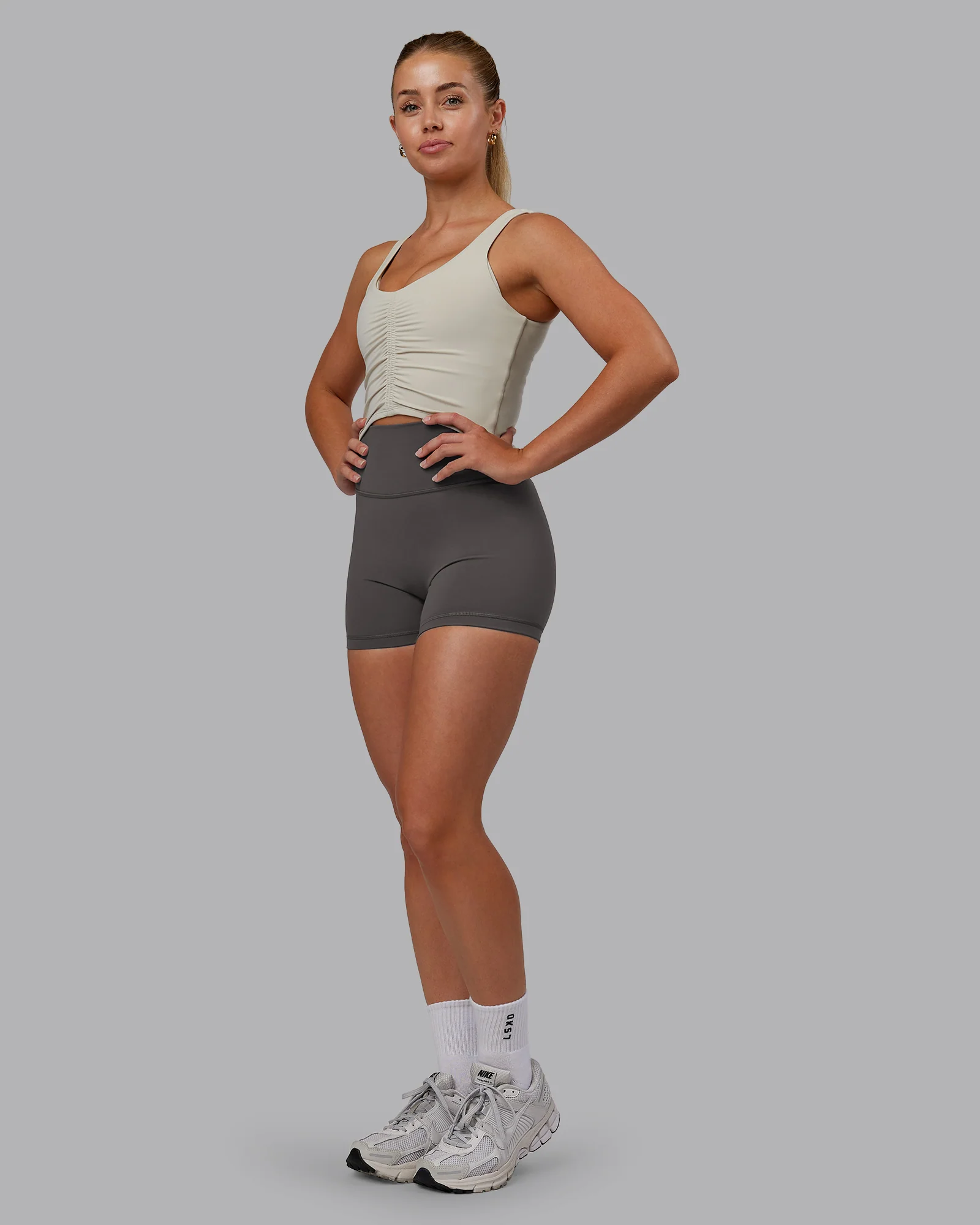 6439-liberty-ruched-tank-shale-beige-5.webp Liberty Ruched Tank - Shale Beige