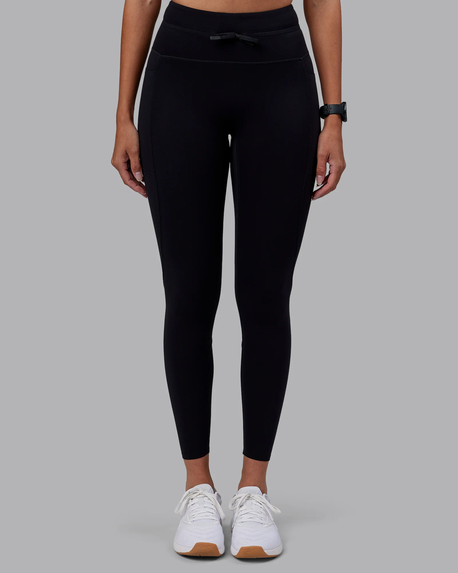 Effortless Drawstring Ultra High-Rise Full Length Legging Pockets - Black