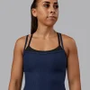 Flame Ribbed Tank - Future Navy