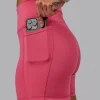 Fusion Ultra High-Rise 6" Short Pockets - Hot Pink