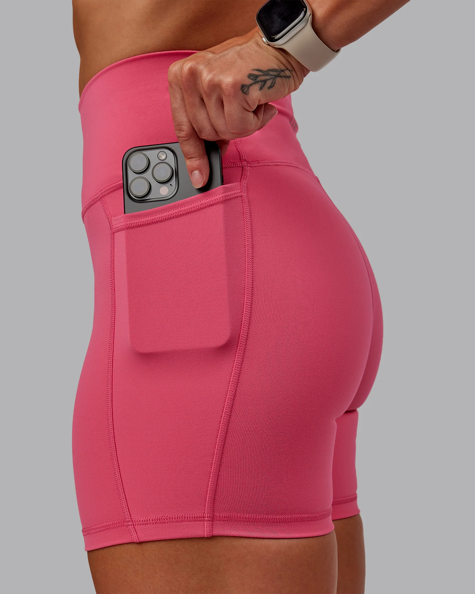 Fusion Ultra High-Rise 6" Short Pockets - Hot Pink