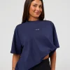 Go-To FLXCotton Oversized Tee - Future Navy-White