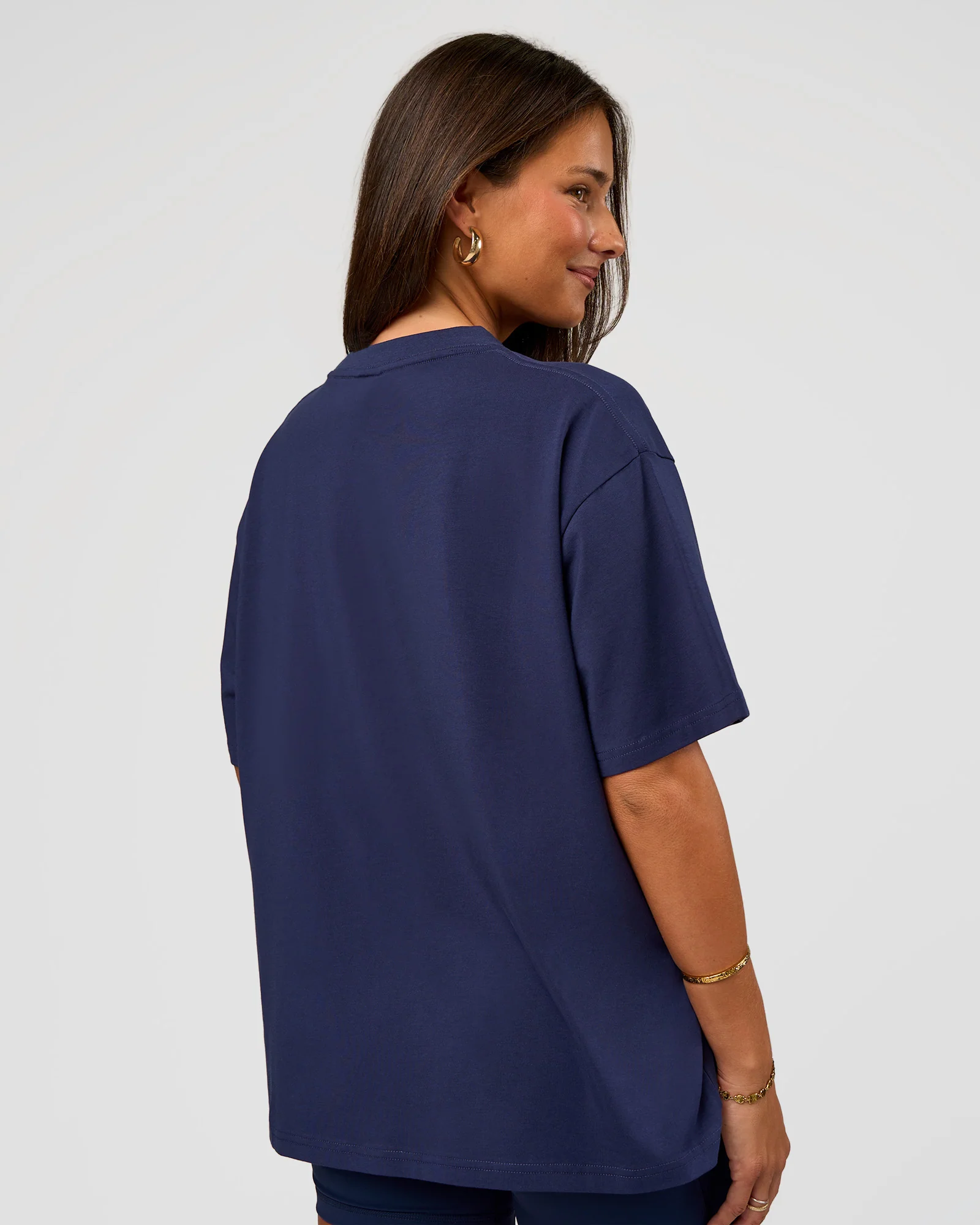 Go-To FLXCotton Oversized Tee - Future Navy-White