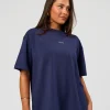 Go-To FLXCotton Oversized Tee - Future Navy-White