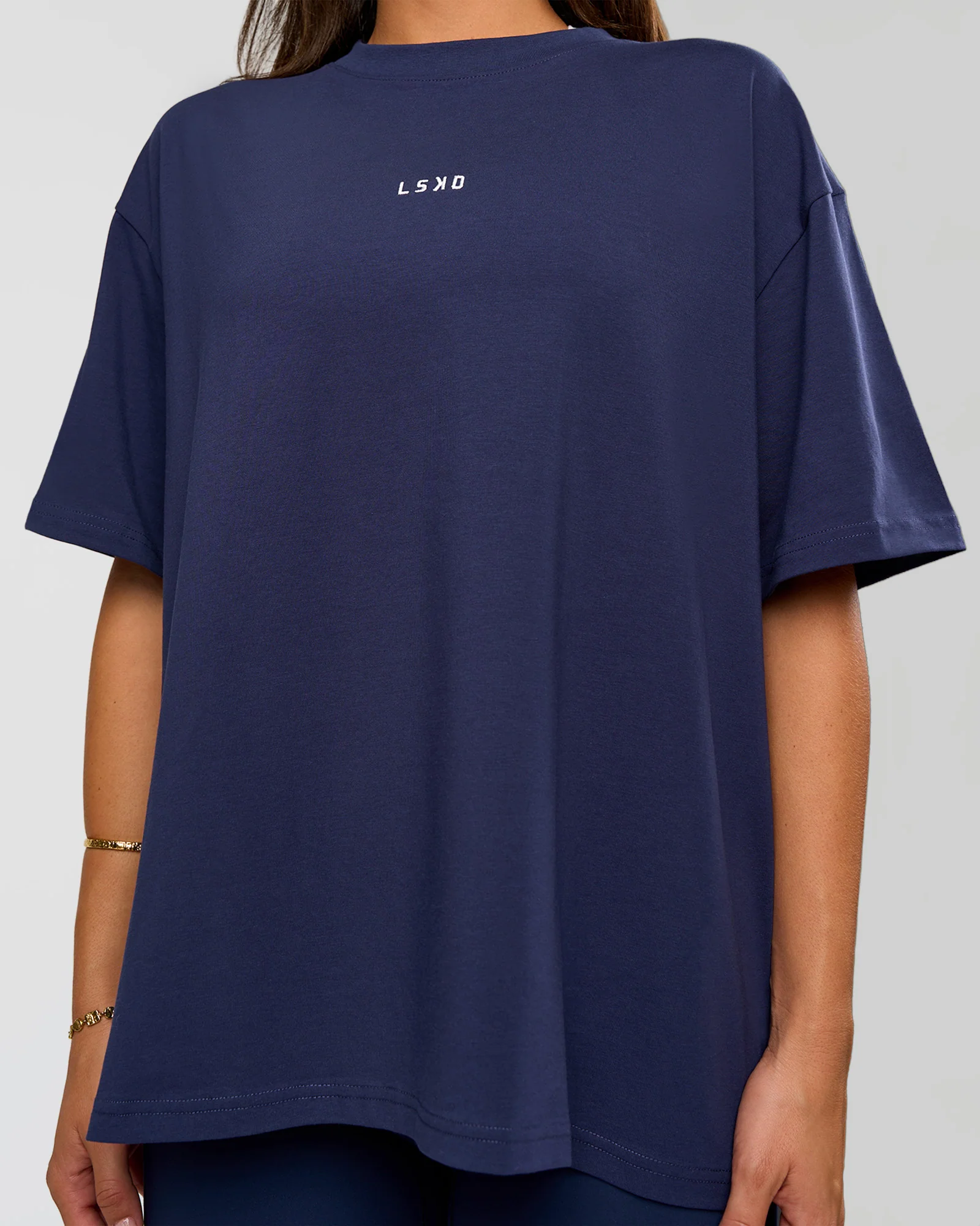 Go-To FLXCotton Oversized Tee - Future Navy-White