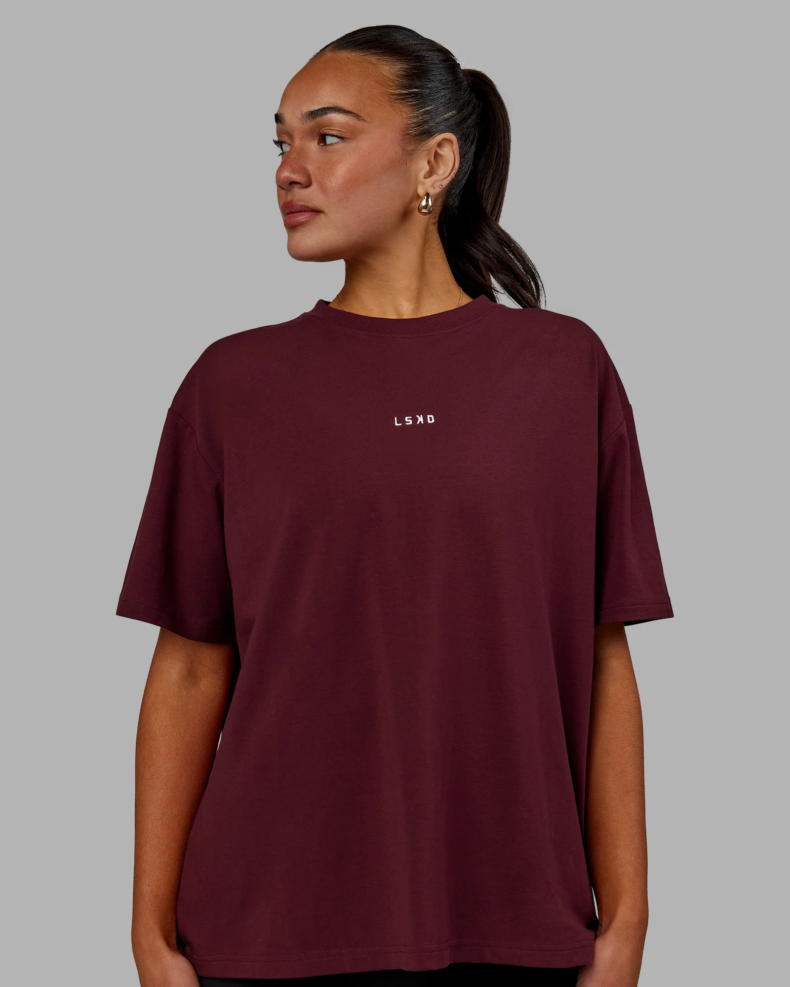 688-go-to-flxcotton-oversized-tee-dark-cherry-2.webp Go-To FLXCotton Oversized Tee - Dark Cherry