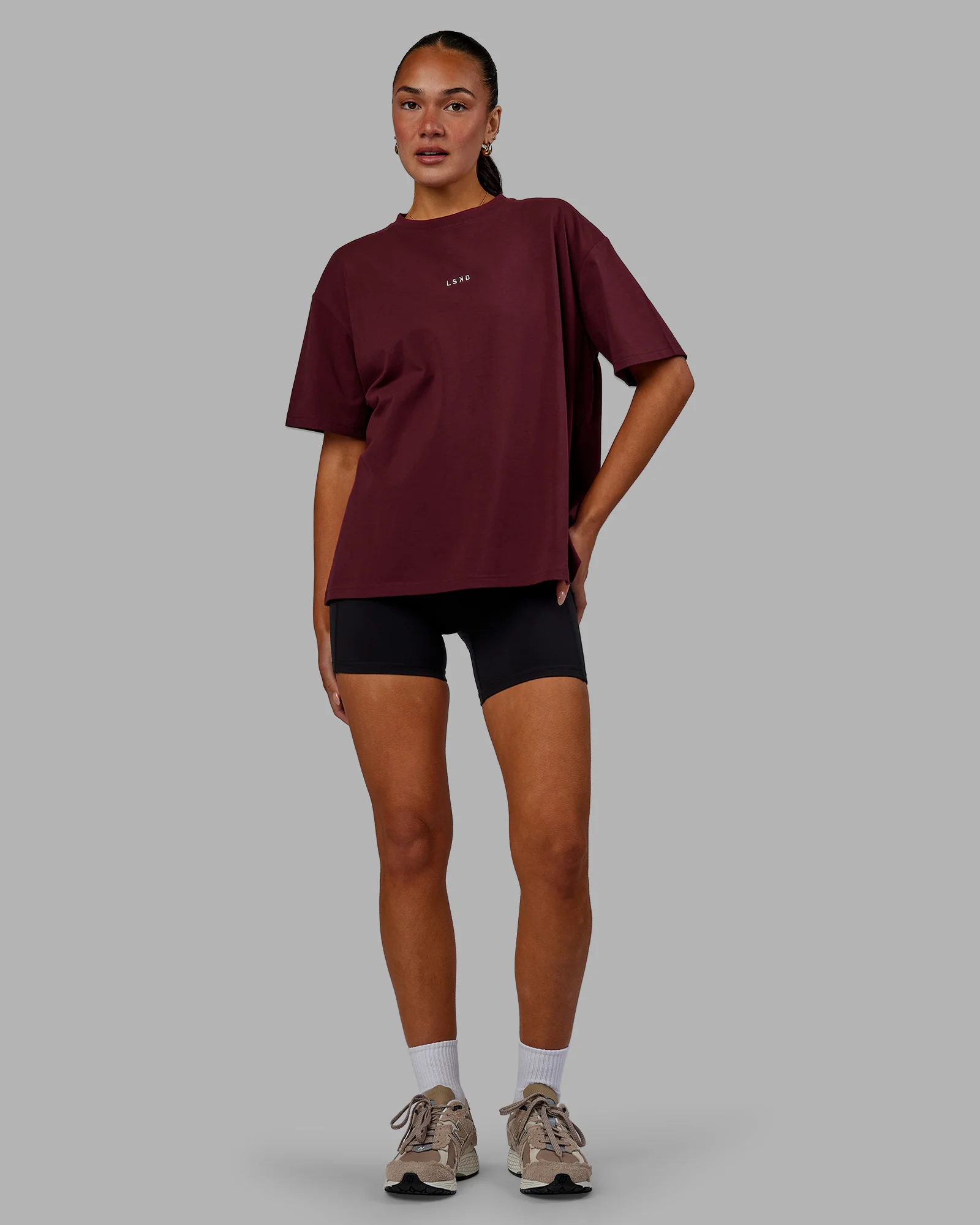 688-go-to-flxcotton-oversized-tee-dark-cherry-5.webp Go-To FLXCotton Oversized Tee - Dark Cherry