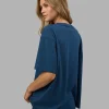 Go-To FLXCotton Oversized Tee - Indigo-White