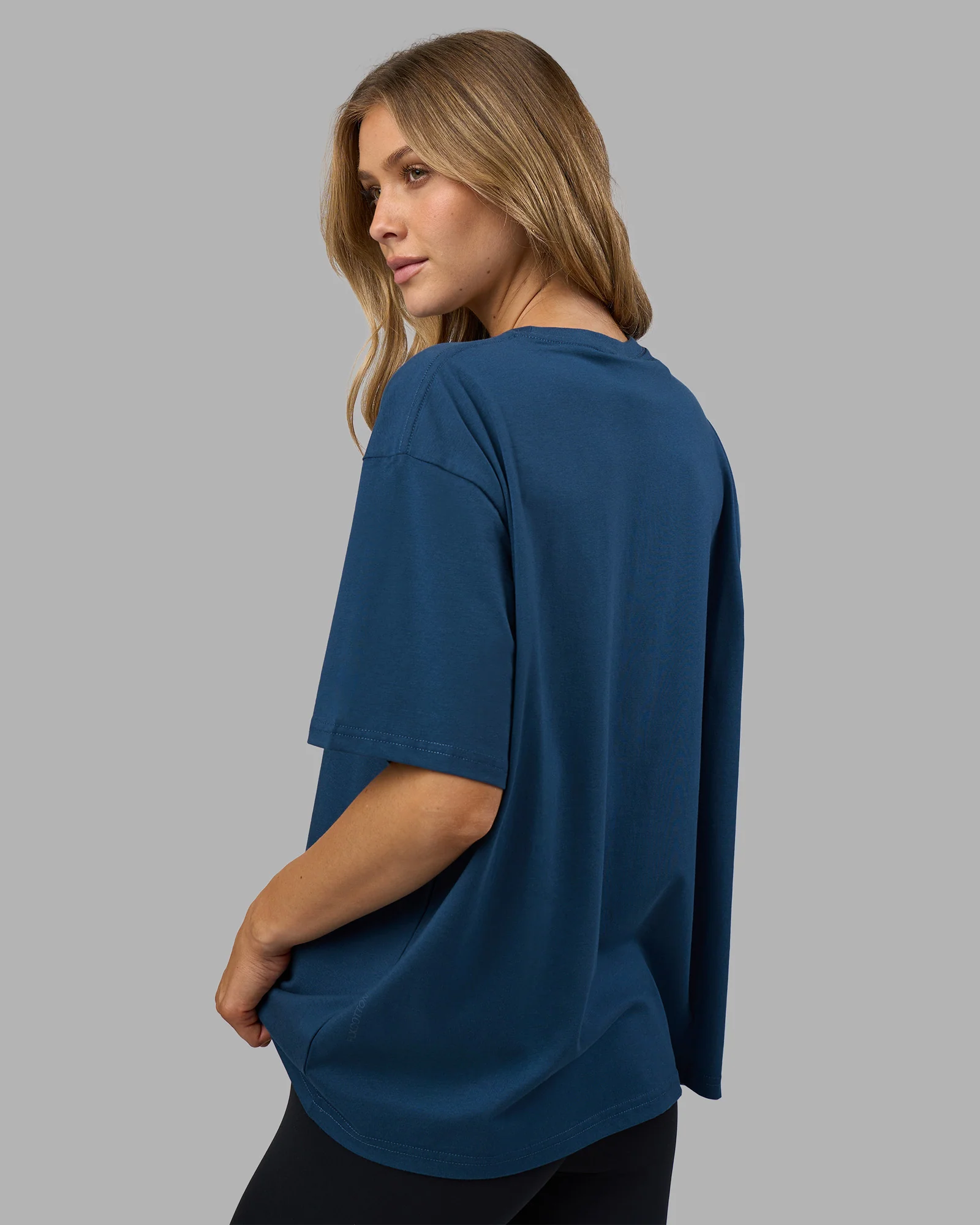 Go-To FLXCotton Oversized Tee - Indigo-White