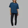 Go-To FLXCotton Oversized Tee - Indigo-White