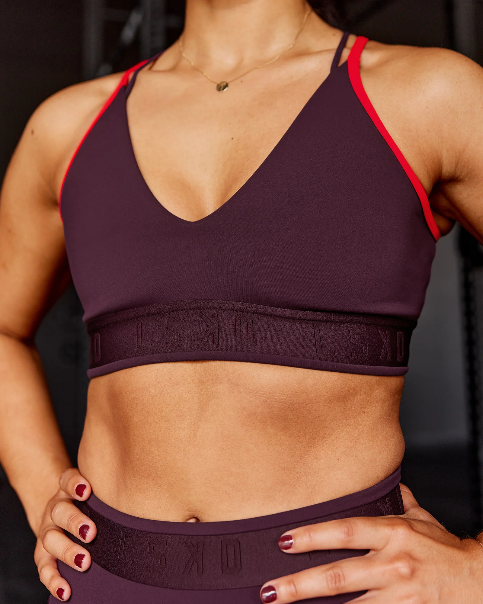 7205-strive-jacquard-sports-bra-cherry-lacquer-1.webp Strive Jacquard Sports Bra - Cherry Lacquer