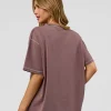 Go-To Contrast Oversized Heavyweight FLXCotton Tee - Cocoa Powder Washed-White