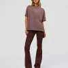 Go-To Contrast Oversized Heavyweight FLXCotton Tee - Cocoa Powder Washed-White