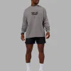 Chrome Washed Heavyweight Oversized Long Sleeve Tee - Circular Grey-Black