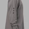 Chrome Washed Heavyweight Oversized Long Sleeve Tee - Circular Grey-Black