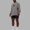 Chrome Washed Heavyweight Oversized Long Sleeve Tee - Circular Grey-Black