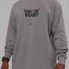 Chrome Washed Heavyweight Oversized Long Sleeve Tee - Circular Grey-Black