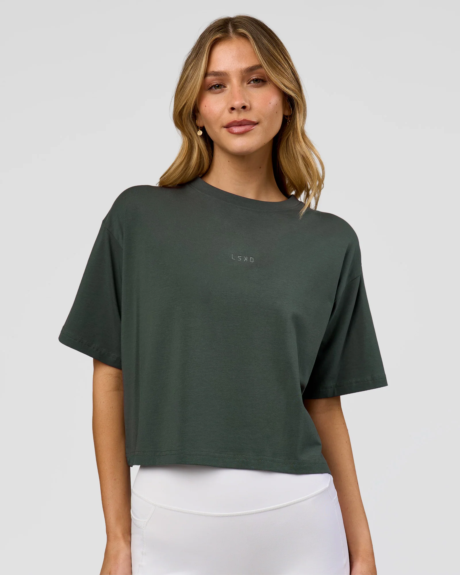 Go-To FLXCotton Skimmer Tee - Carbon Green-Carbon Green