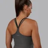 Flame Ribbed Tank - Dark Storm