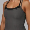 Flame Ribbed Tank - Dark Storm