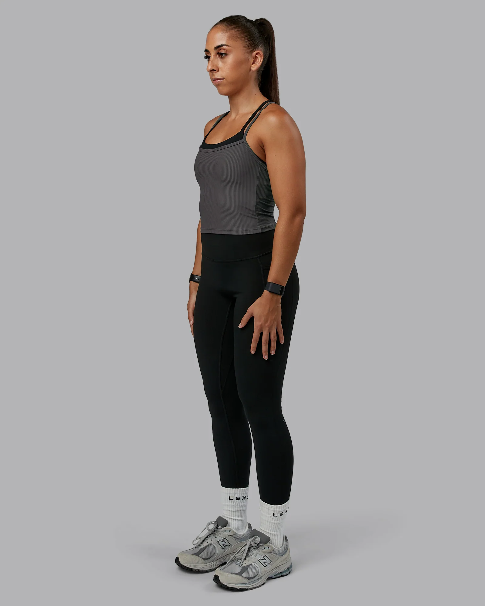 Flame Ribbed Tank - Dark Storm