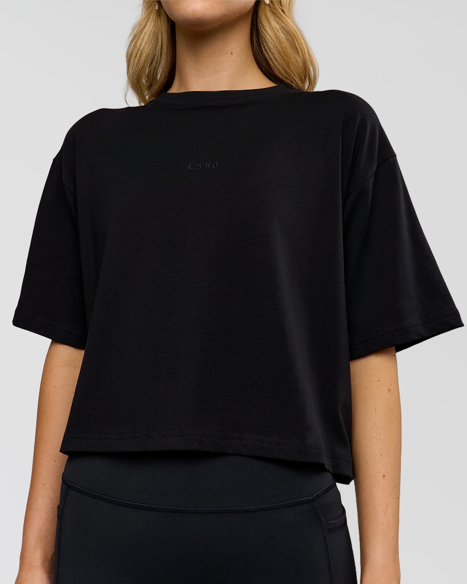 Go-To FLXCotton Skimmer Tee - Black-Black