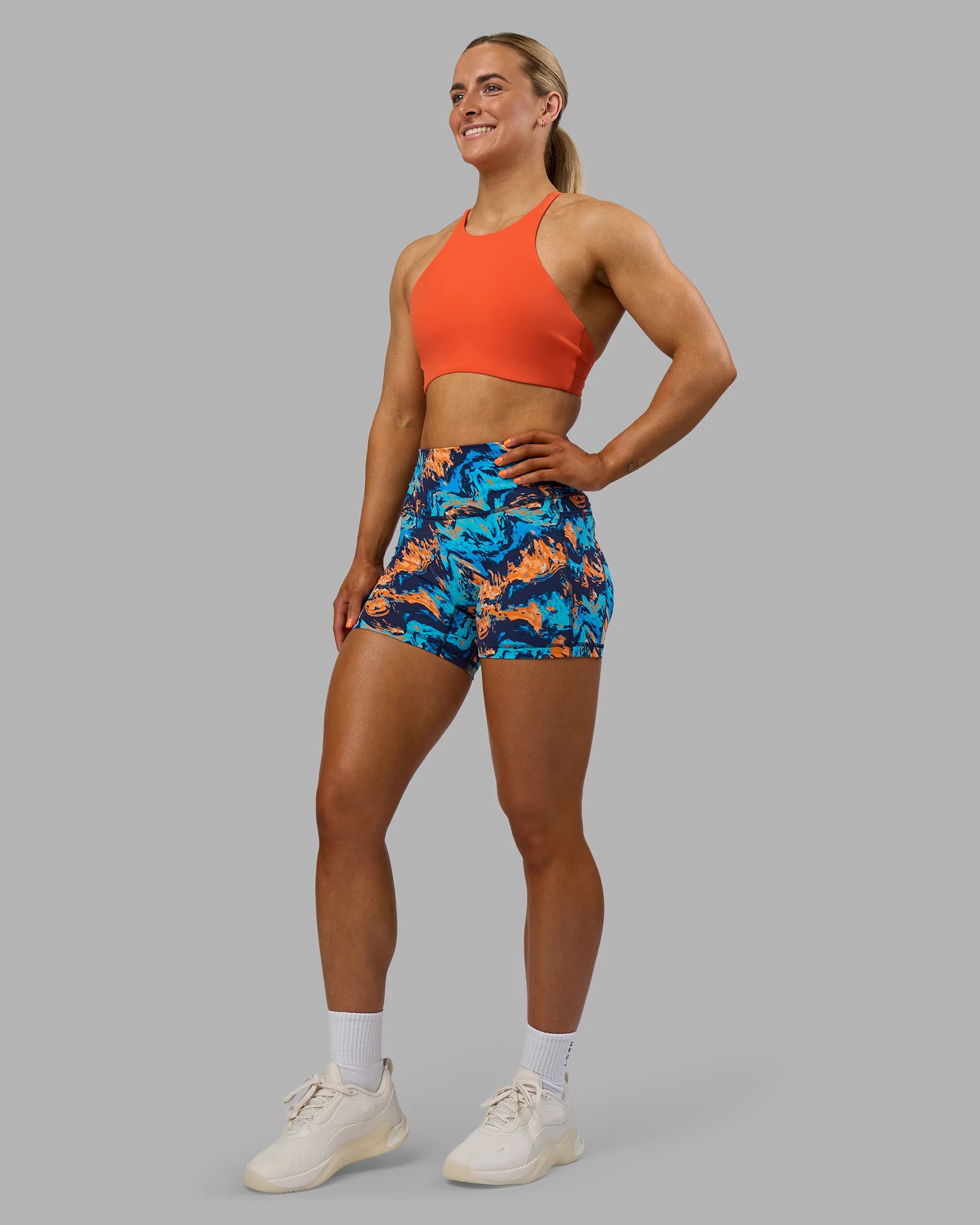 AMRAP High Neck Sports Bra - Ultra Orange