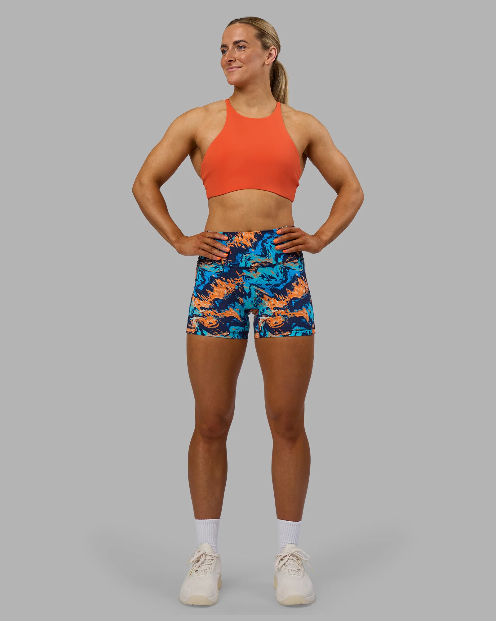 AMRAP High Neck Sports Bra - Ultra Orange