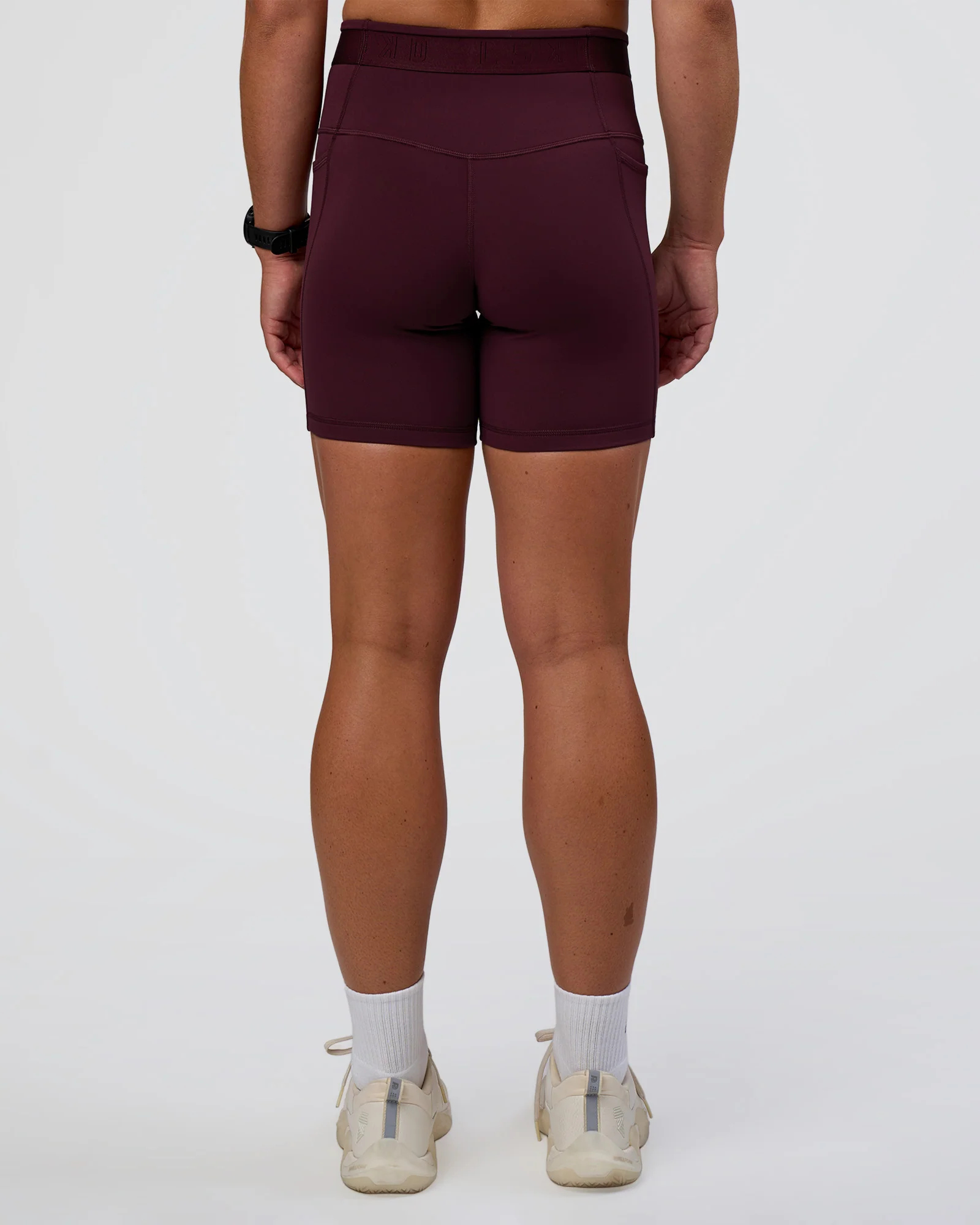 Fusion Jacquard High-Rise 6" Short Pockets - Cherry Lacquer