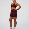 Fusion Jacquard High-Rise 6" Short Pockets - Cherry Lacquer
