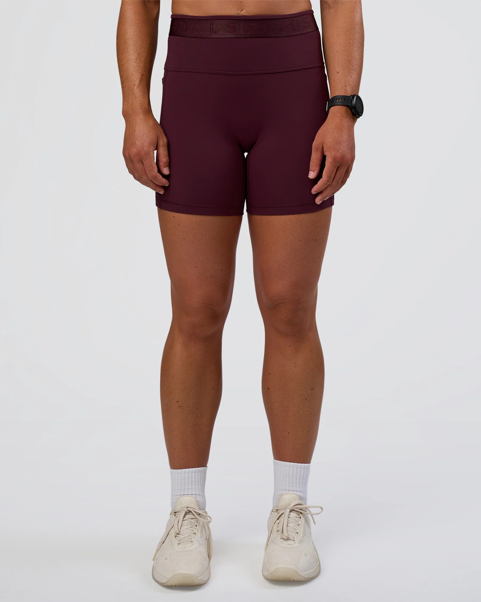 Fusion Jacquard High-Rise 6" Short Pockets - Cherry Lacquer