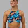 AMRAP High Neck Sports Bra - React Print