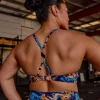 AMRAP High Neck Sports Bra - React Print