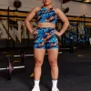 AMRAP High Neck Sports Bra - React Print