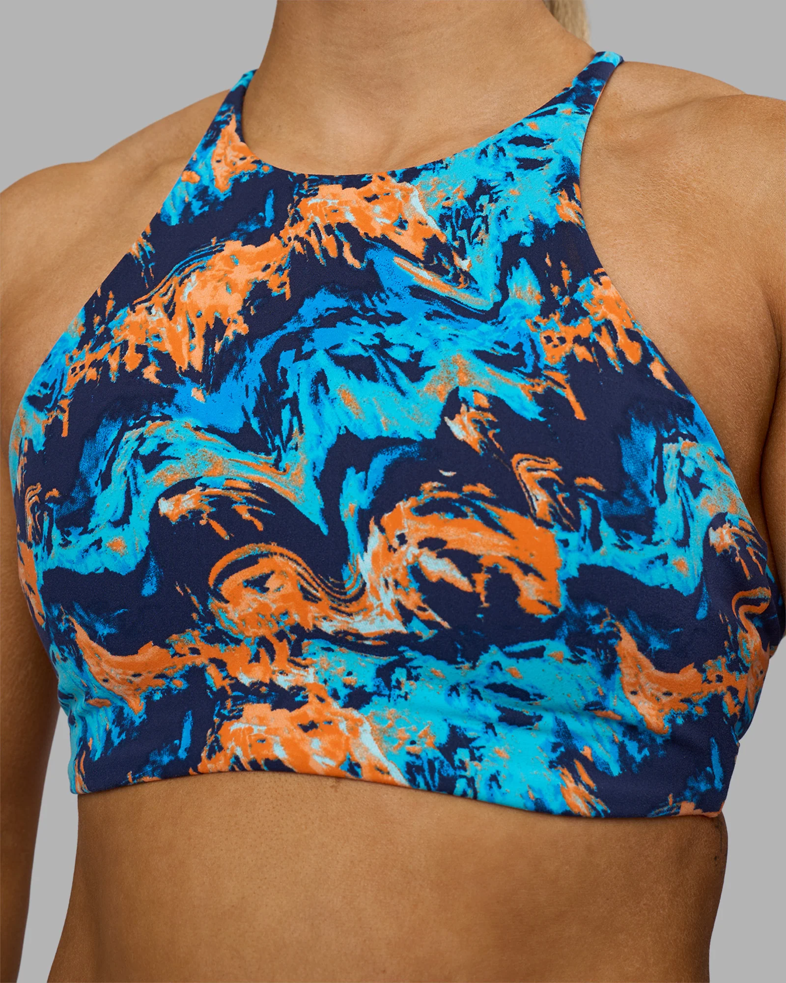 AMRAP High Neck Sports Bra - React Print
