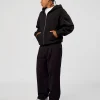 Base Zip Through Oversized Hoodie - Black