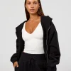 Base Zip Through Oversized Hoodie - Black