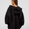 Base Zip Through Oversized Hoodie - Black