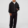 Base Zip Through Oversized Hoodie - Black