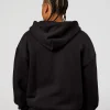 Base Zip Through Oversized Hoodie - Black