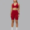 Fusion Ultra High-Rise 9" Short Pockets - Cherry Red