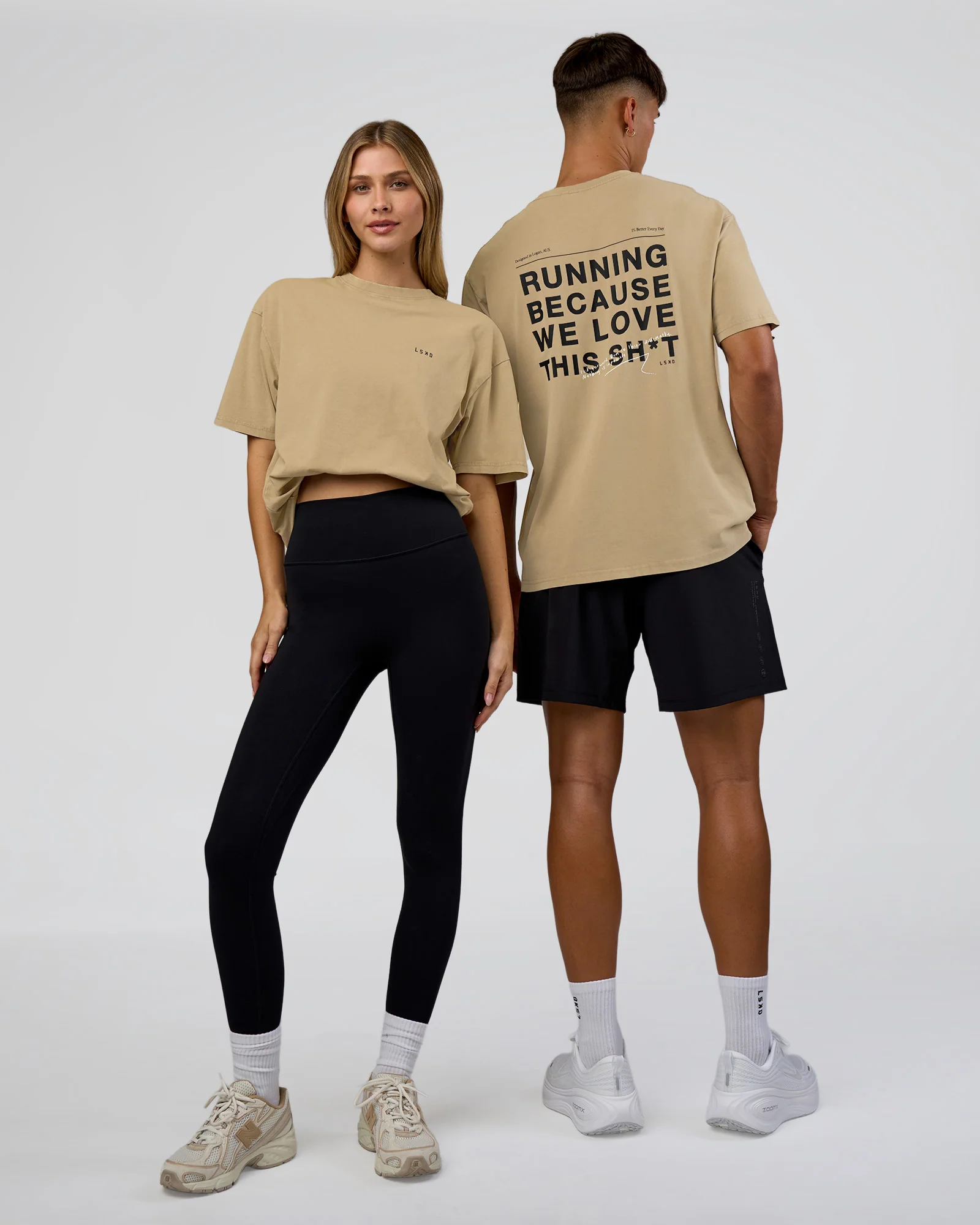 We Love This  FLXCotton Oversized Tee - Greige Washed-Black