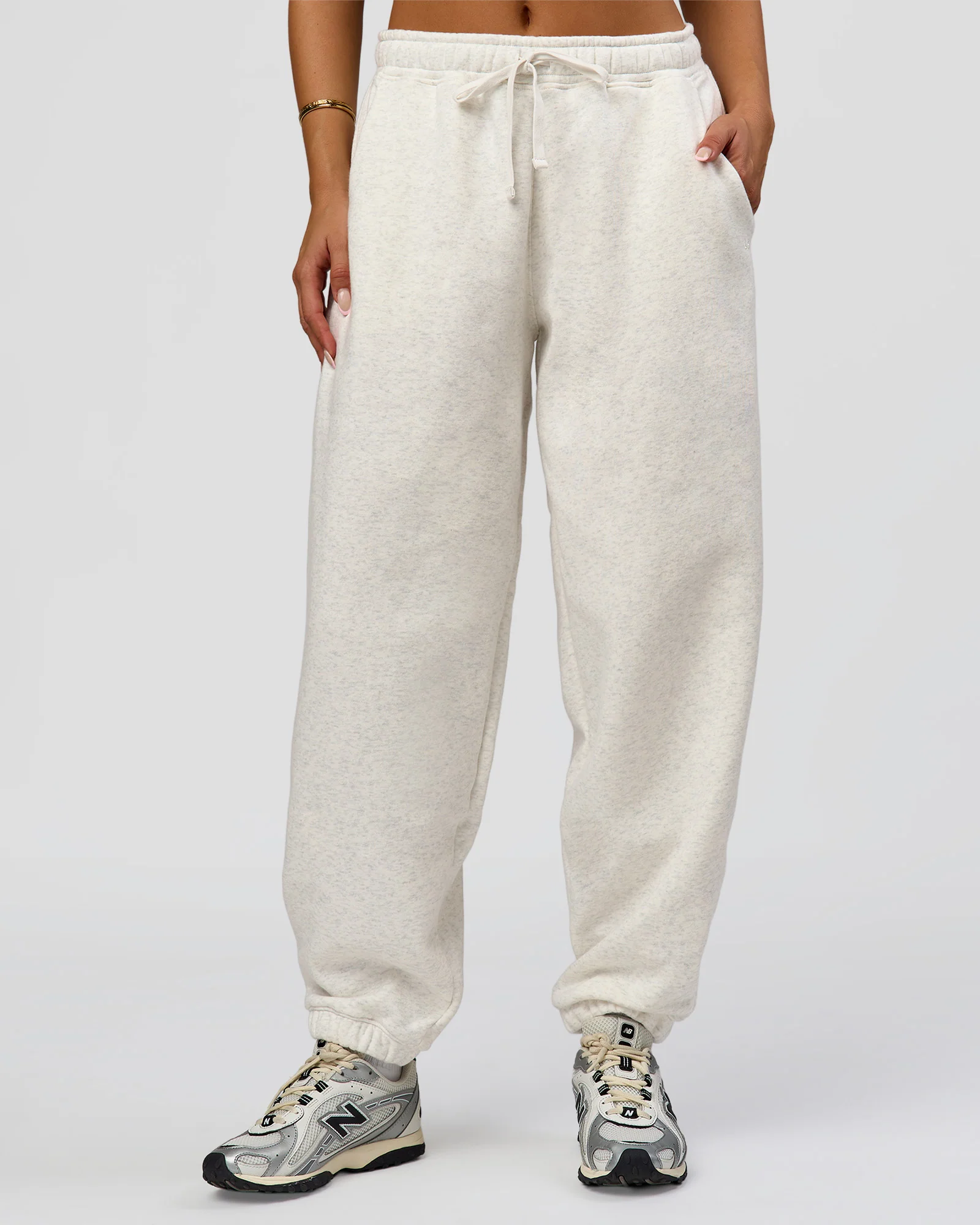 Go-To Oversized Track Pant - Silver Marl