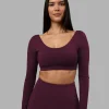 8161-aria-long-sleeve-sports-bra-cherry-lacquer-1.webp Aria Long Sleeve Sports Bra - Cherry Lacquer