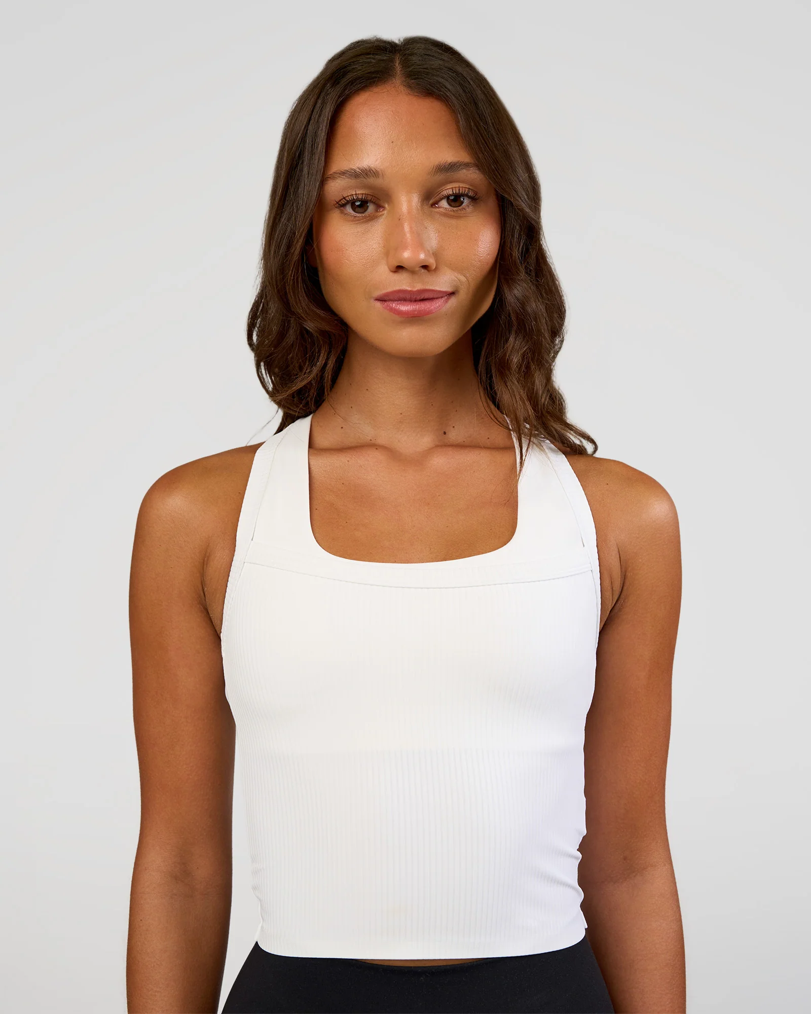 Flame Ribbed Tank - White