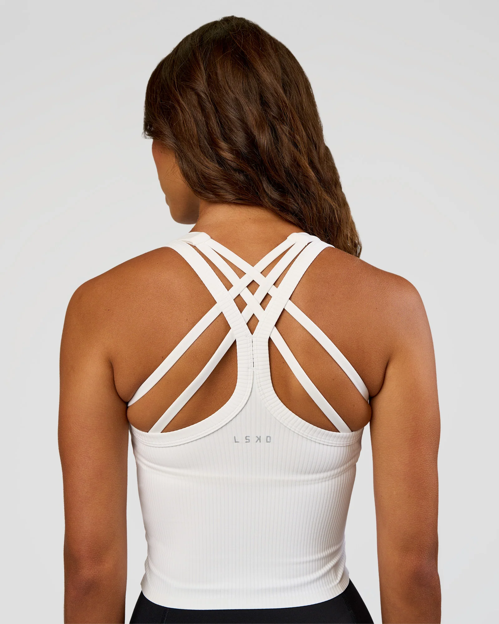 Flame Ribbed Tank - White
