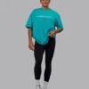 1% Better FLXCotton Tee Oversize - Blue Bird-White