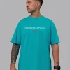 1% Better FLXCotton Tee Oversize - Blue Bird-White