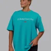1% Better FLXCotton Tee Oversize - Blue Bird-White